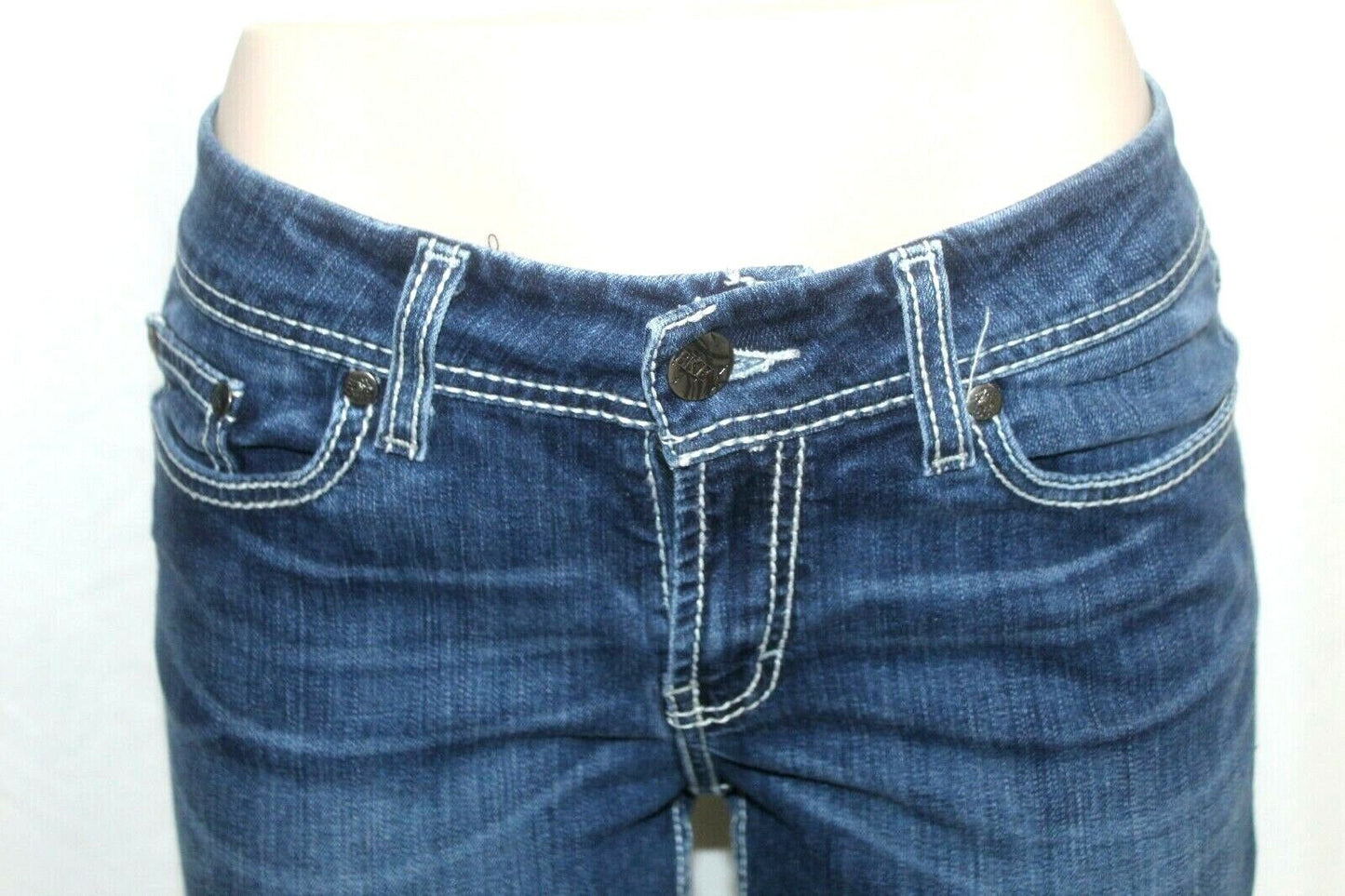 BKE Women's 28R Harper Medium Wash Mid Rise Skinny Denim Blue Jeans