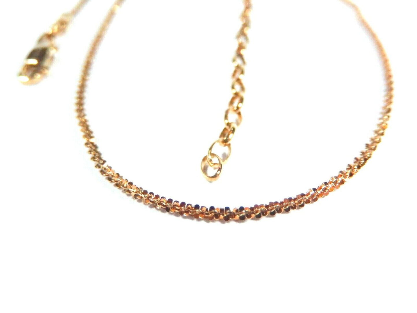 *NEW*  1.5mm 10K Yellow Gold Adjustable Sparkle Twisted Chain 17" Up To 19"