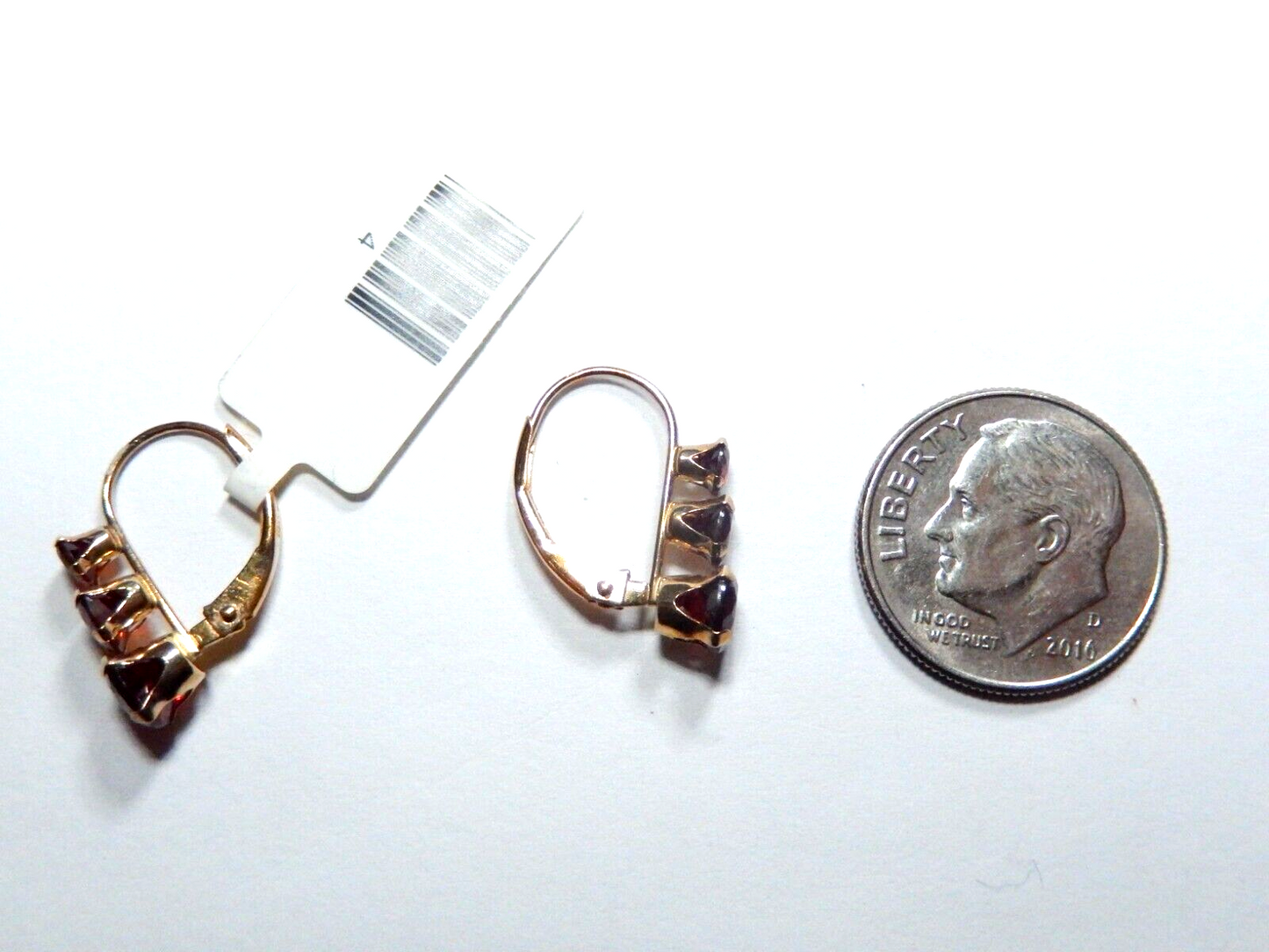 *NWT* 14k Yellow Gold 1.75 CT Round Rhodolite Garnet Lever-back Earrings