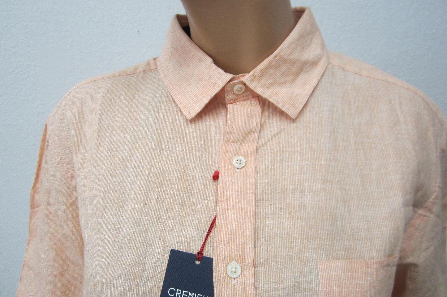 NWT $80 CREMIEUX Classics Collection Mens Button Down Peach Casual Shirt