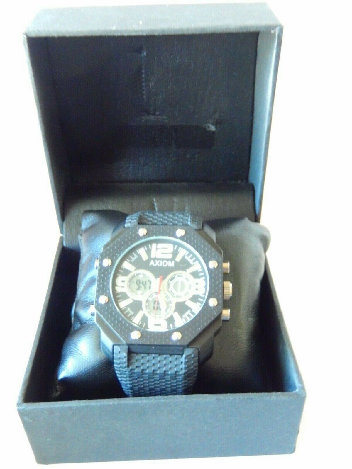 Axiom CR2025/SR626SW Black Men's Watch W/Black Band--NEW in Box