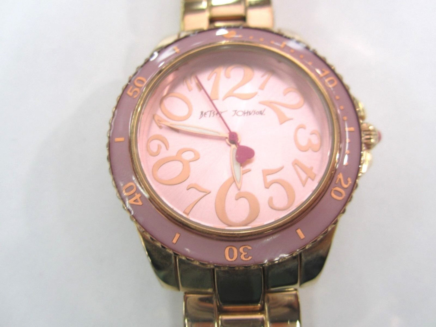 VERY NICE Betsey Johnson Watch BJ00283-05  Rose Gold Tone Watch Pink Face