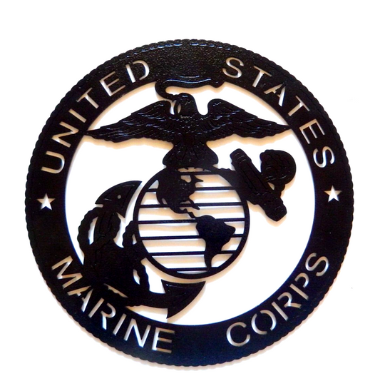 ~NEW~ 13 ga. " US Marines Corps" Heavy Thick Steel Metal Art Wall Plaque 11"