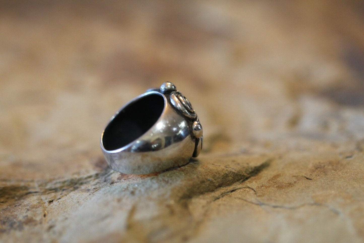 *VINTAGE* Large  925 Sterling Silver Cross Ring Size 5.25