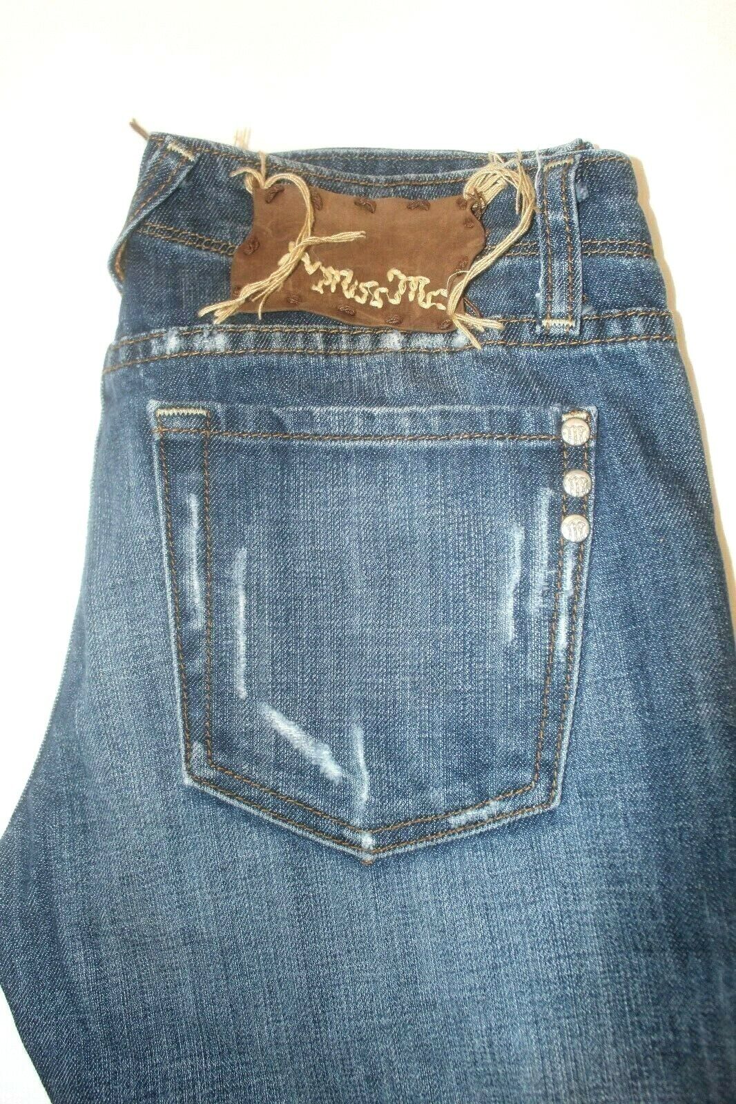 Miss Me JP4344  Distressed Flared Jackson Med Wash Denim Jeans Sz 27 (28 x 33)