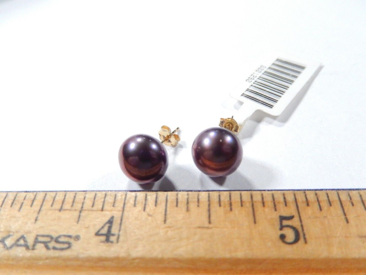 8.5MM AAA TAHATIAN PEARL STUD EARRINGS SOLID 14K YELLOW GOLD