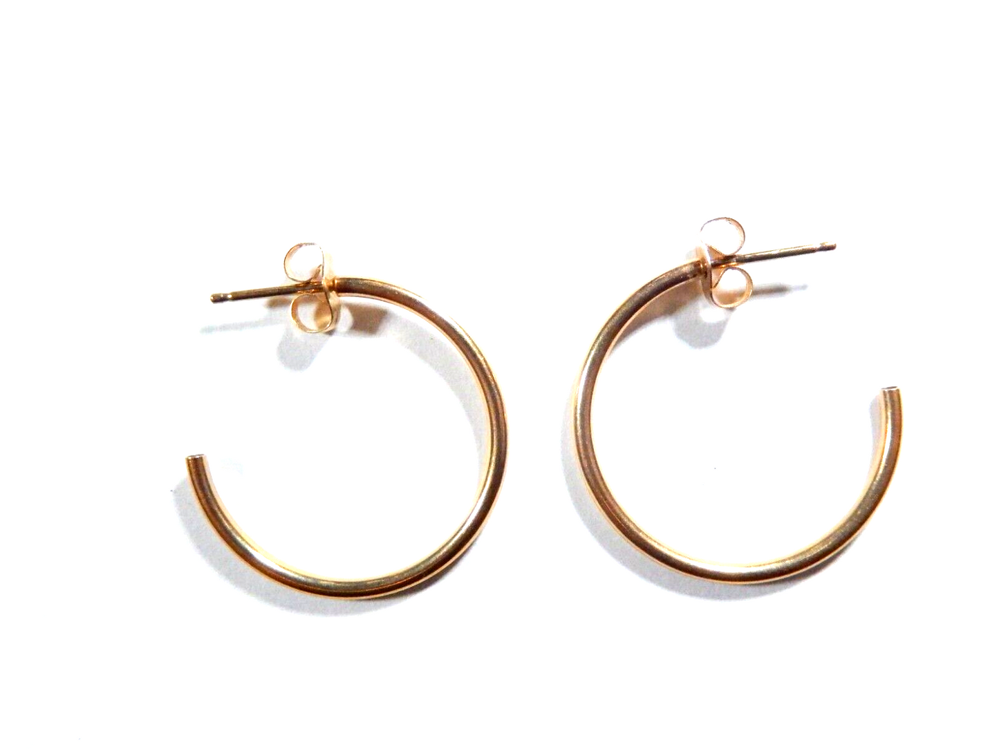 14K Yellow Gold "J" 3/4 - 22mm Diam.  Hoop Earrings