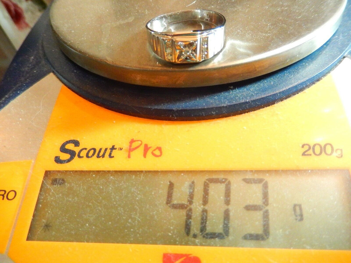 *NEW* Mens Solid 14K White Gold 1/5 Ct Round VS Natural Diamond Ring Size 13.25