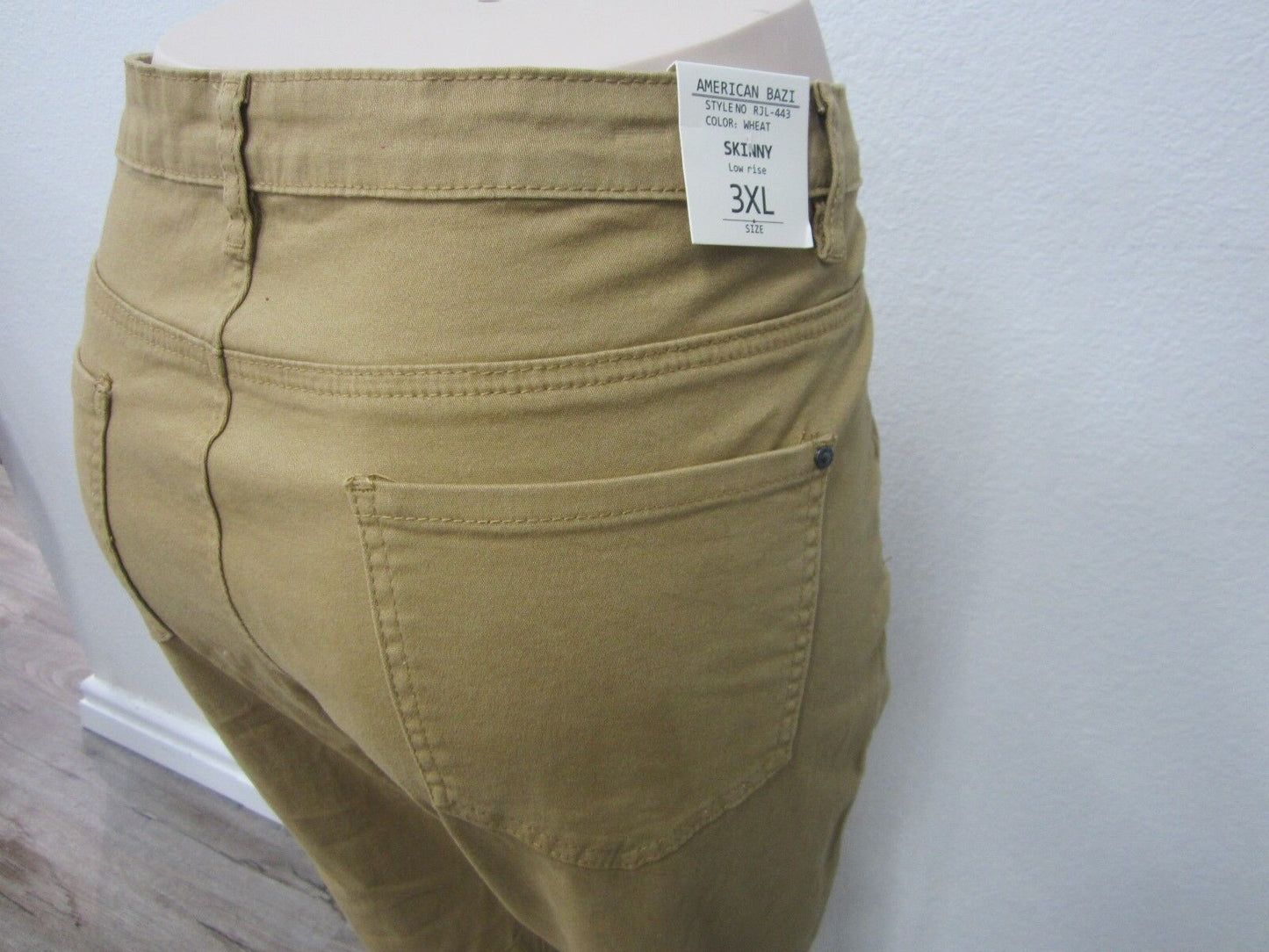 NWT American Bazi Jeans Women Wheat Color Denim Skinny Cut Size 3XL x 34L