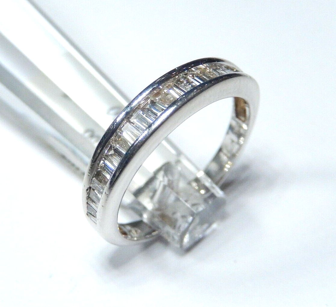 10K White Gold Baguette VS Diamond 4.5 mm Wedding Band or Anniversary Ring 8.5