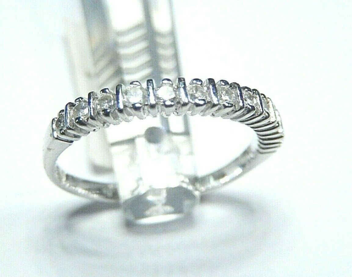 *NWT*  10K White Gold .33CT  Diamond Anniversary & Wedding  Engagement Band SZ 7