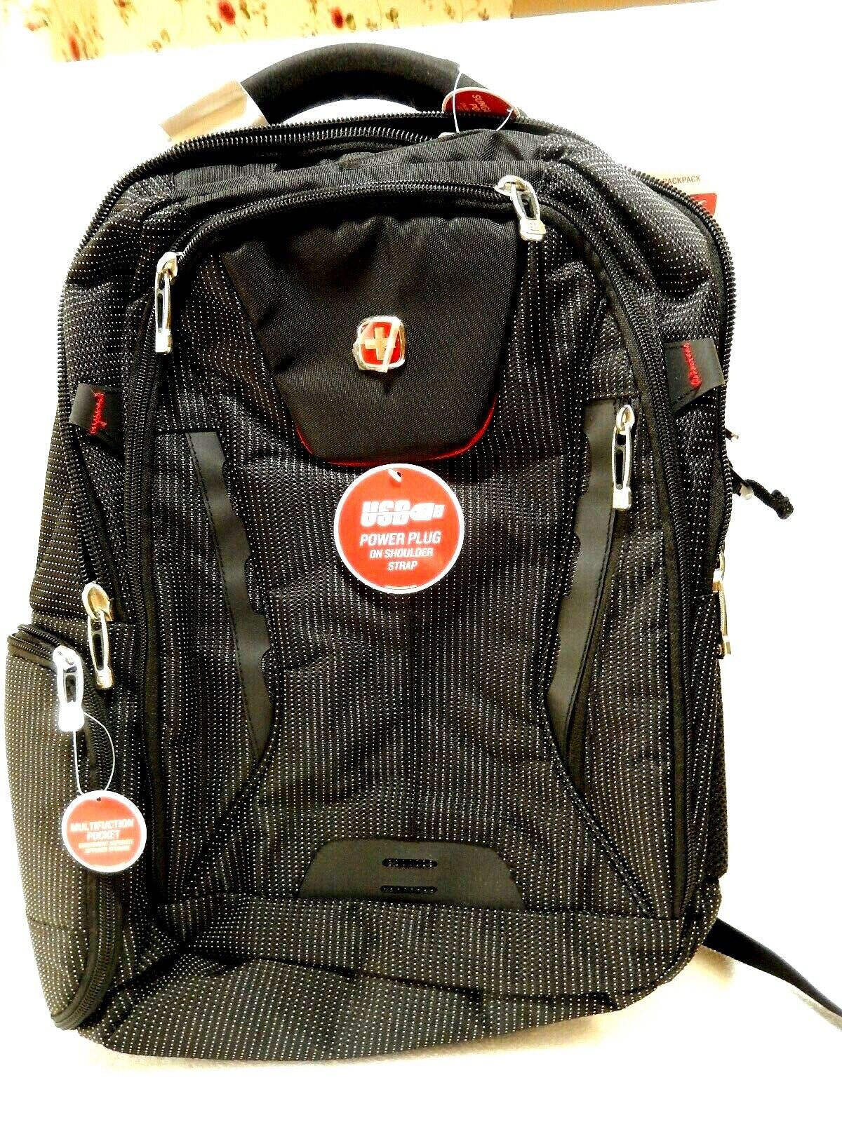 *NWT* Swiss Gear ScanSmart Max Laptop Backpack TSA-Friendly USB Power Plug