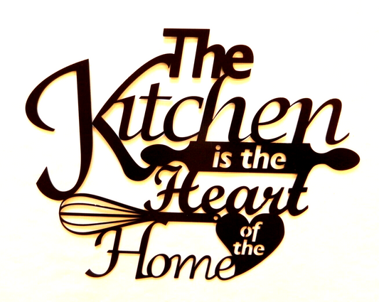 ~NEW~ 14ga. - "THE KITCHEN IS THE HEART OF THE HOME" -Metal Wall Art 15.5" x 12"