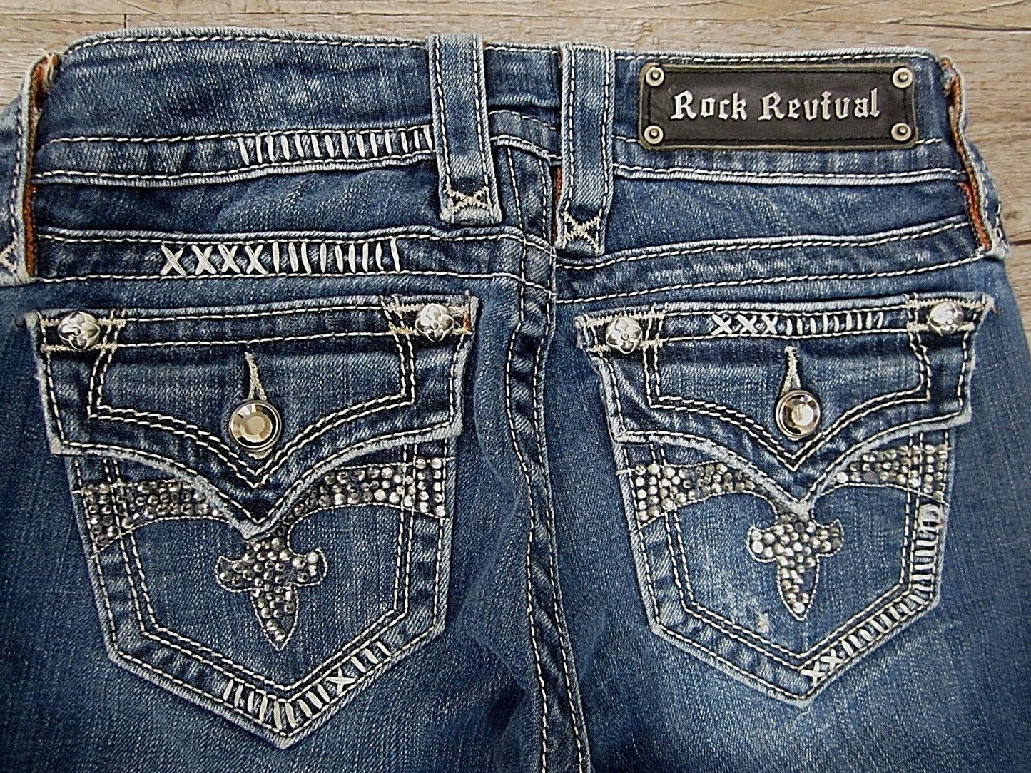 NICE Pre Owned Rock Revival Celine Boot Cut Women's Jeans Size 25 X 29