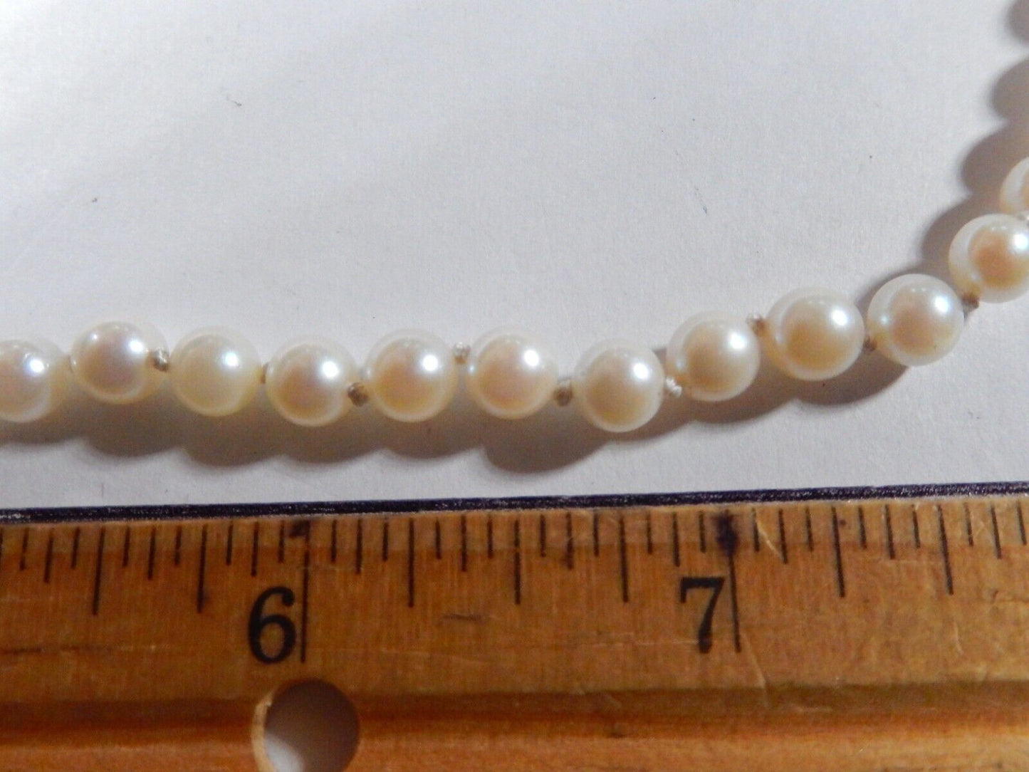 *RARE VINTAGE* - 14K Brogan Clasp 6.0mm Akoya Pearl Necklace 22"