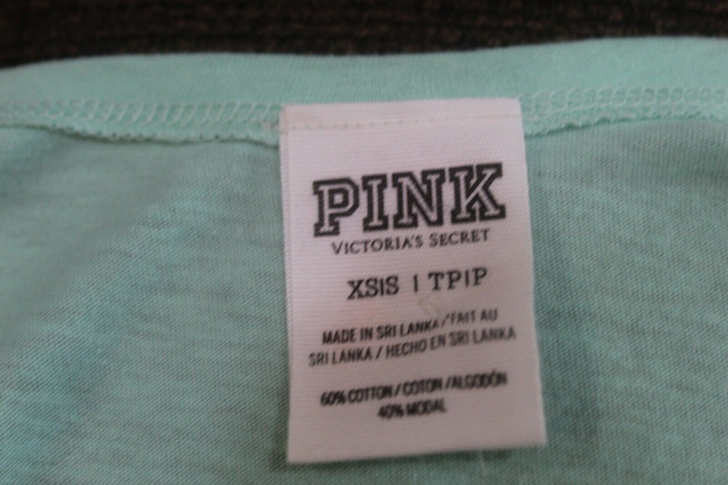 *NEW* Victorias Secret Pink Women's Open Back Sexy Mint Green Cotton Blouse XSIS