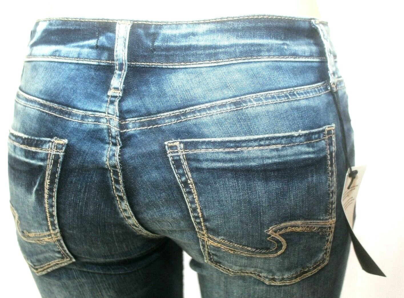 *NWT* $74. SILVER JEANS SUKI CAPRI INDIGO LADIES JEANS SIZE W27 x L22.5