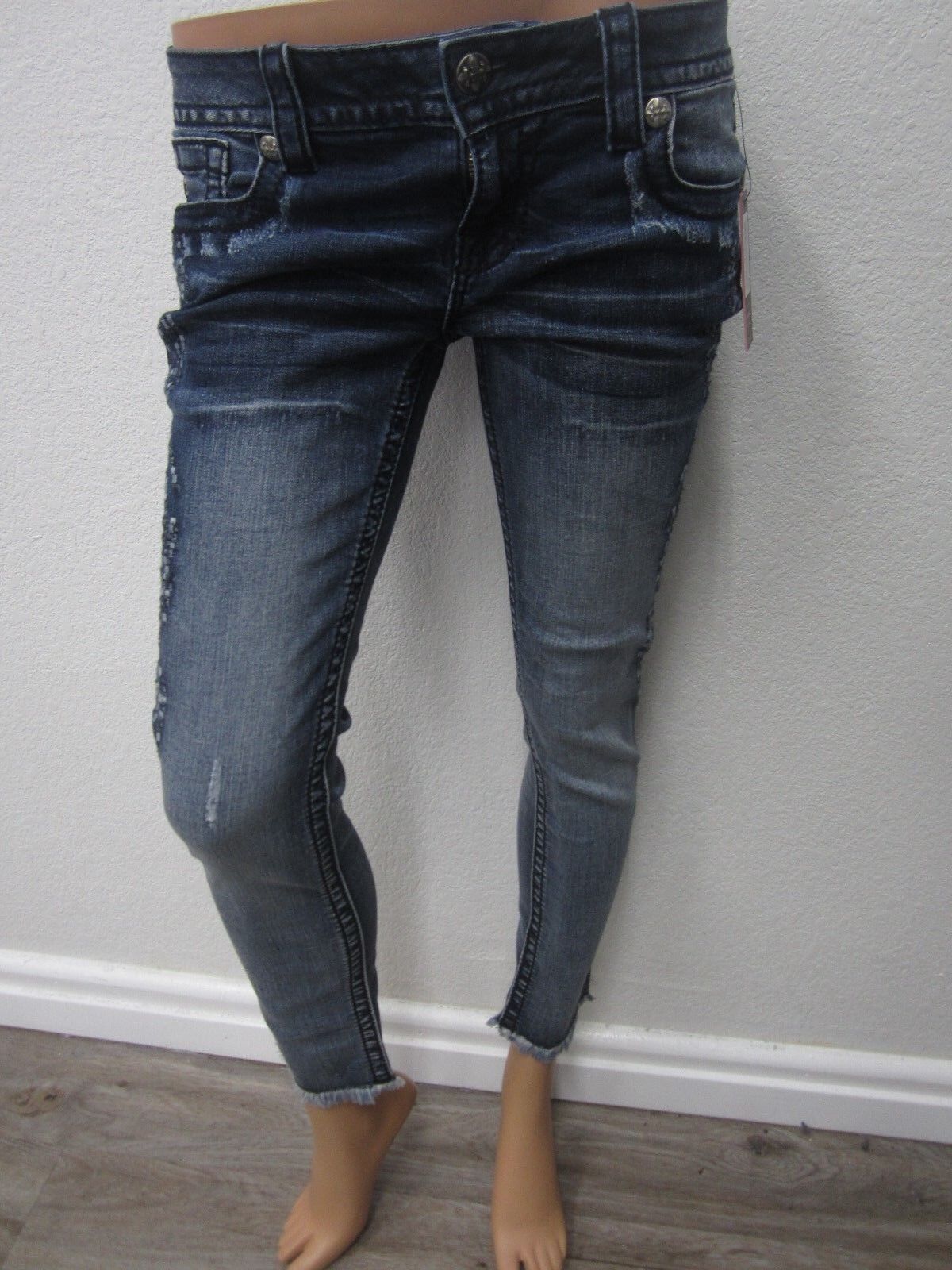 NWT  MISS ME JEANS SIGNATURE ANKLE SKINNY INSEAM 27" JP 7745AK3 Size W26 x L27