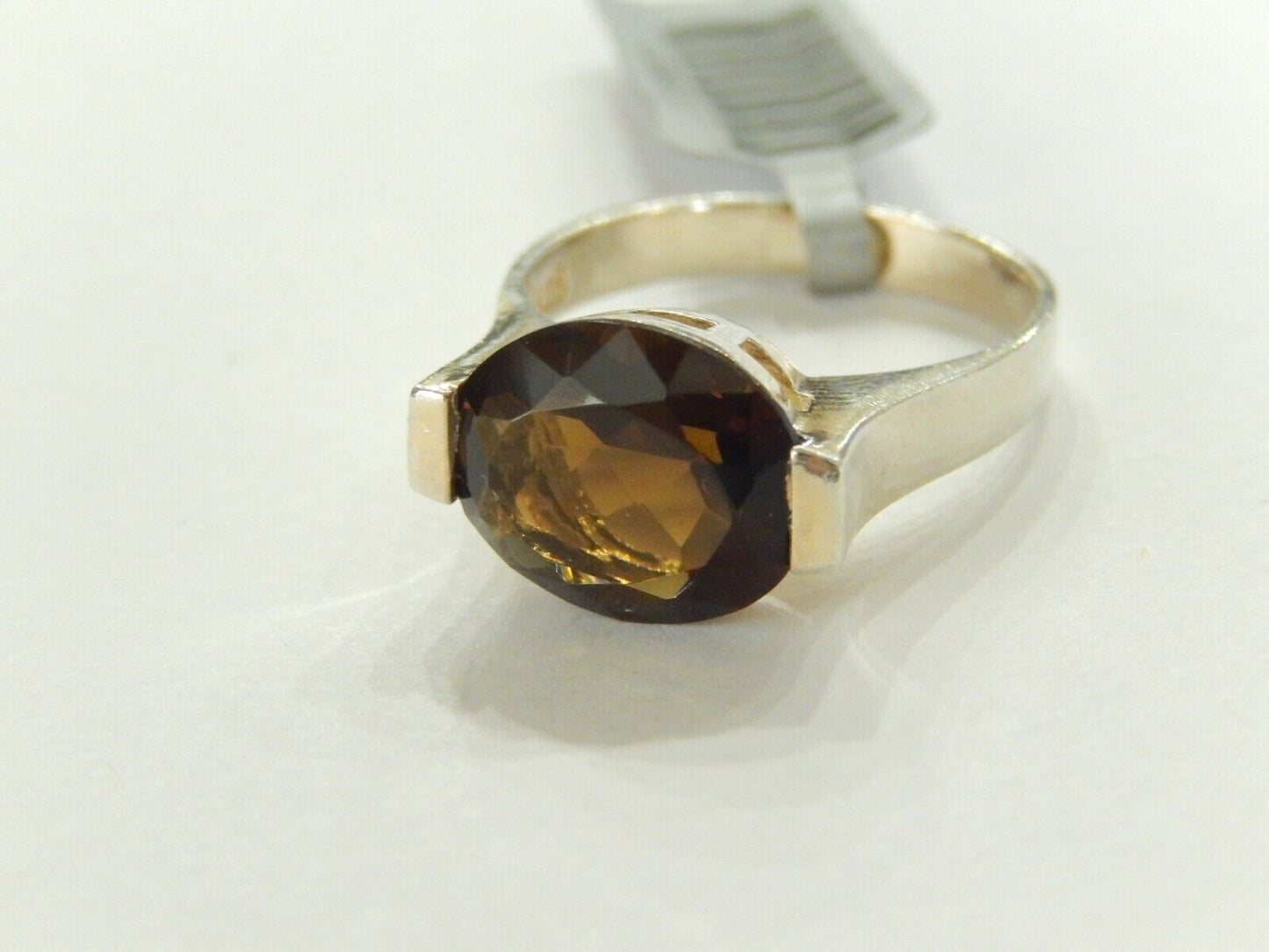 *VINTAGE* Sterling Silver  925   5.00 CT Smoky Quartz  Ring Size 7
