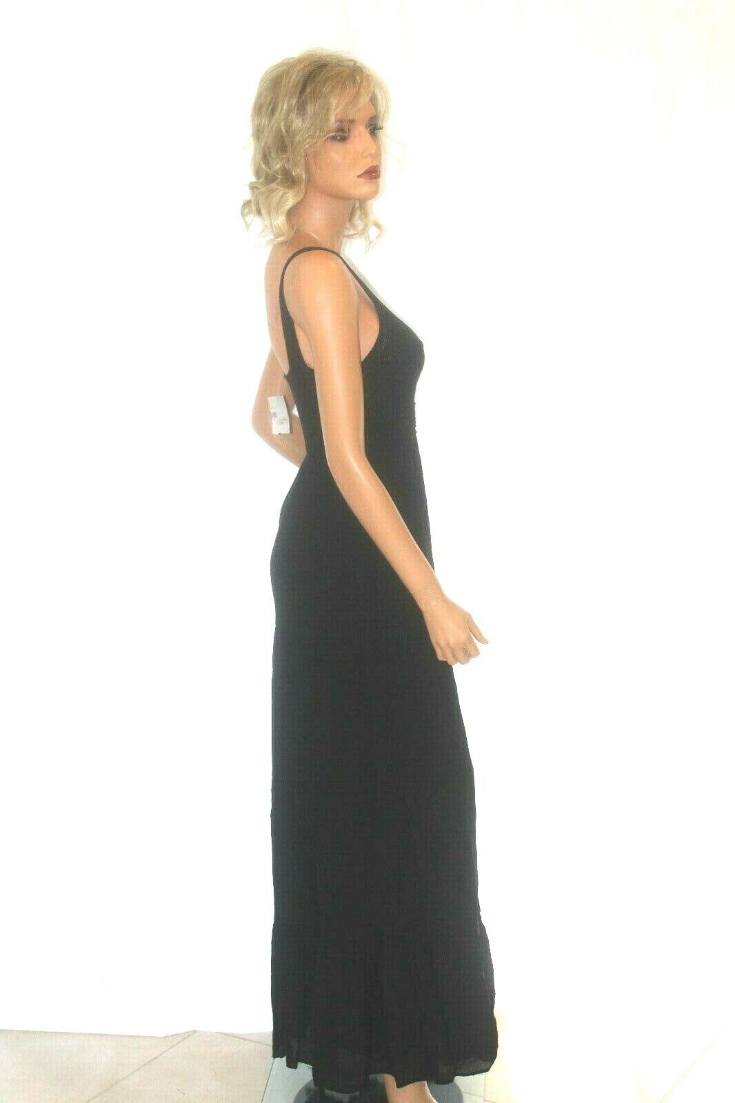 *NWT*  Black Crinkle Crepe Tank Maxi Dress  Women’s Small