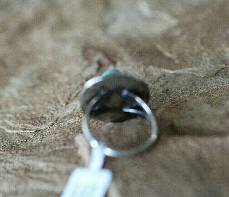 *VINTAGE*  Sterling Silver Native American Navajo Turquoise Ring Size 6.75