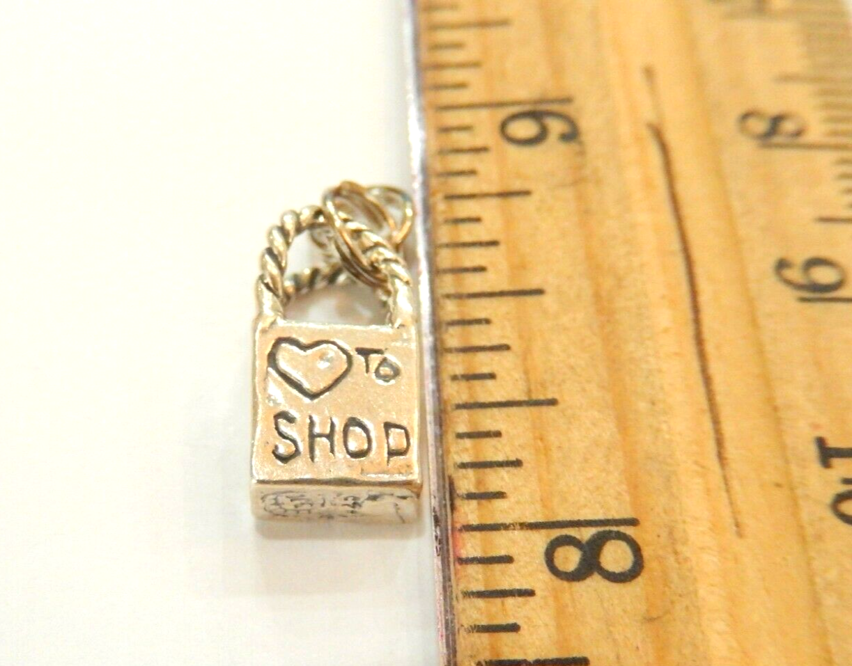 925 Sterling Silver I Love to Shop Shopping Bag Charm