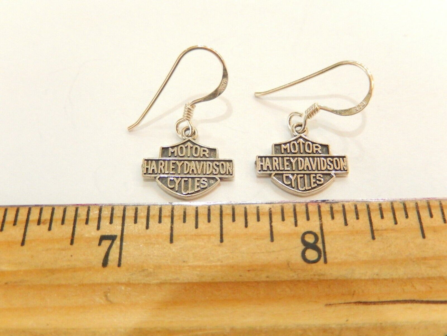 Harley-Davidson Sterling Silver 925 Bar & Shield Hook Earrings