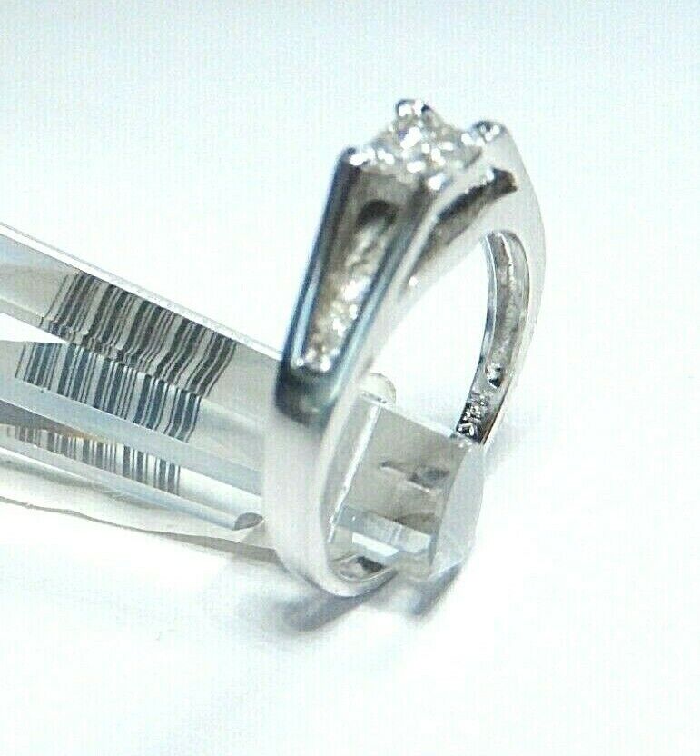 *NWT* 14K White Gold .50Ct Natural Diamond Engagement Wedding Ring Size 5.25