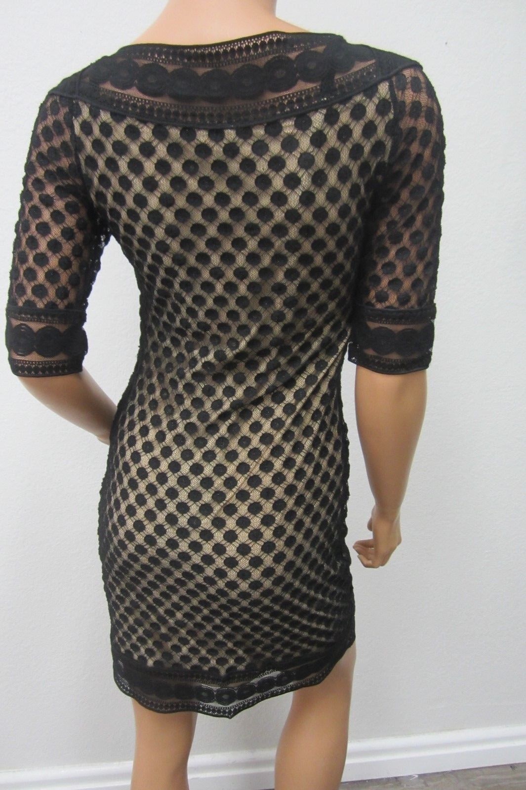 NWT M.S.S.P. Casual A Line Black Dress Size XS See Through