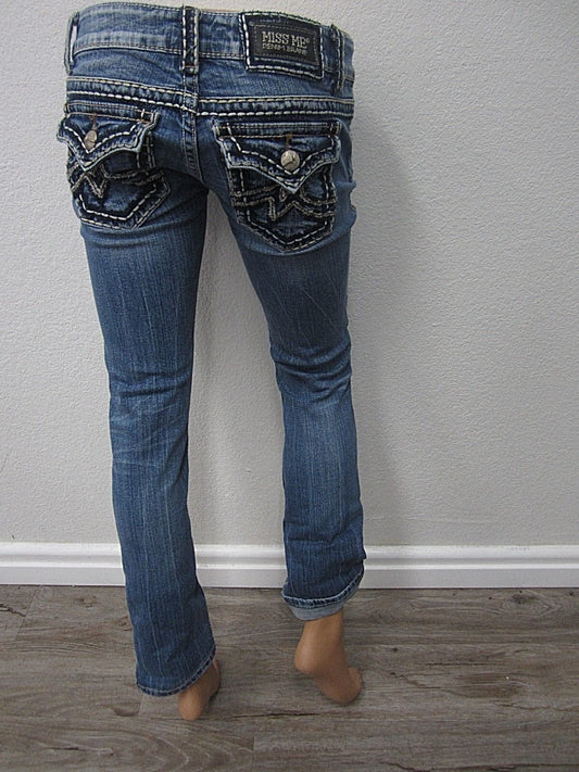 NWOT Miss Me IRENE STRAIGHT LEG Jeans WOMEN'S  Denim Thick Stitch Size 27 x 31