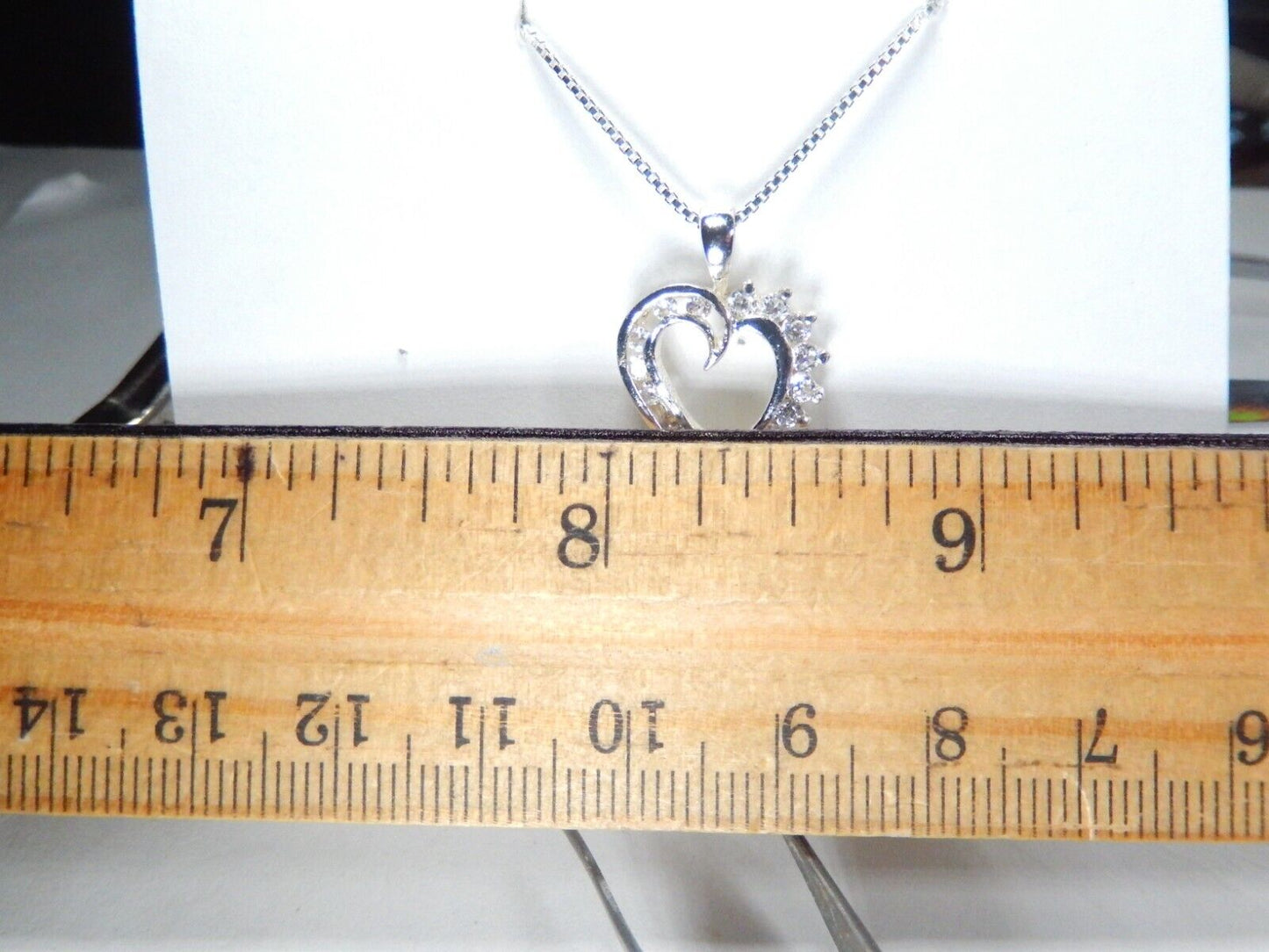 NEW Sterling Silver 925 Cz Heart Pendant w/18"chain