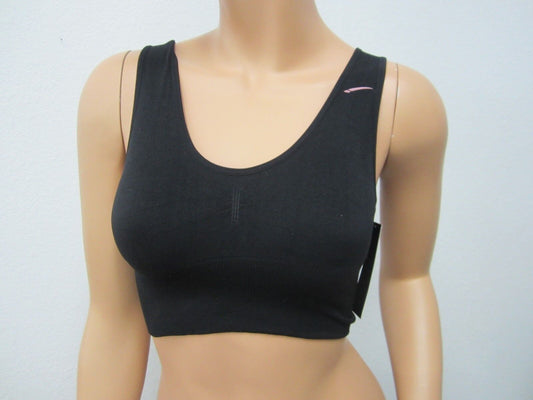 NWT LA GEAR MAX SUPPORT WIRELESS MICROFIBER SPORTS BRA BLACK SIze Small