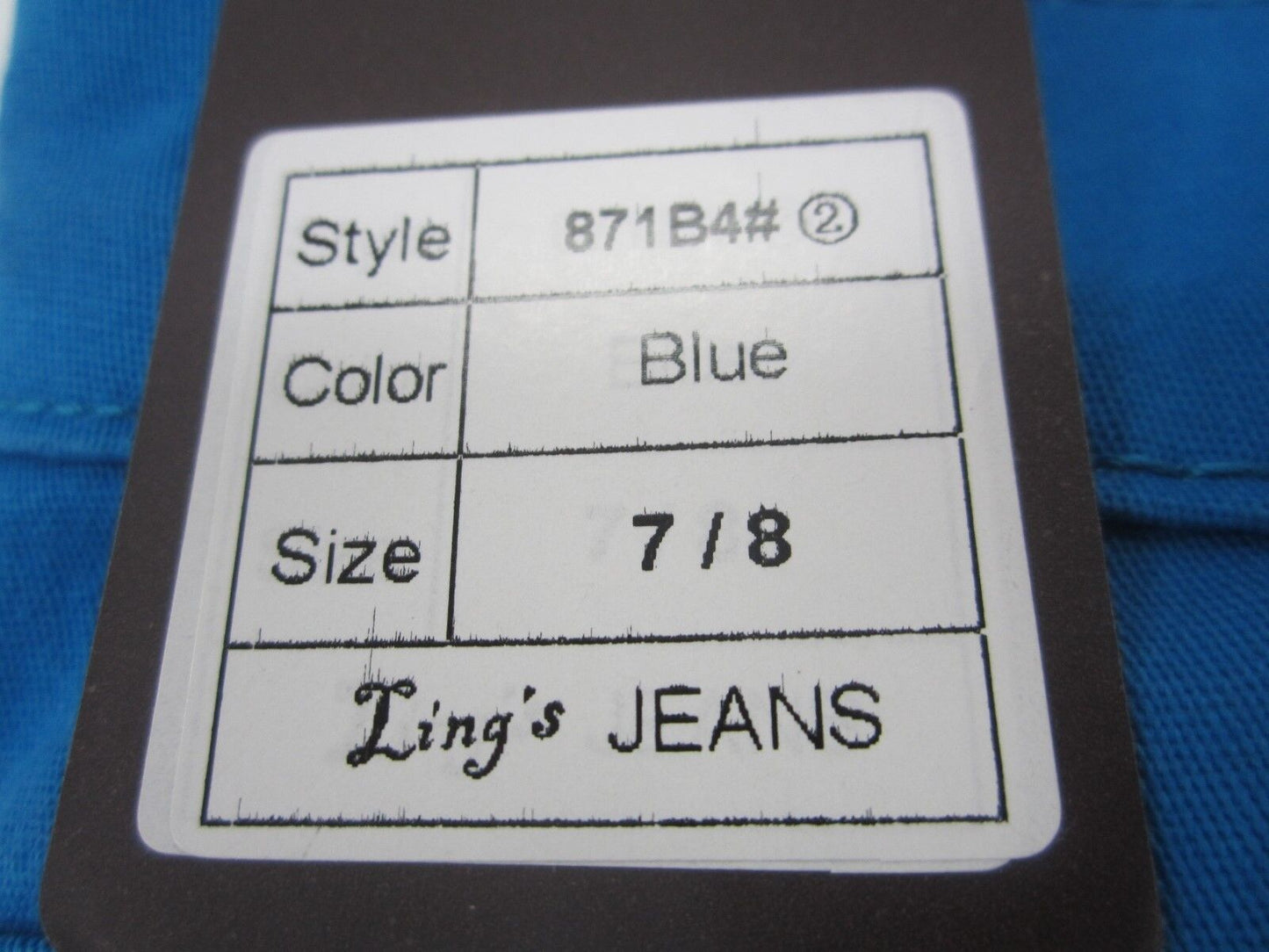 NWT Ling's Jeans USA Denim Ocean Blue Shorts Pockets Size 7/8