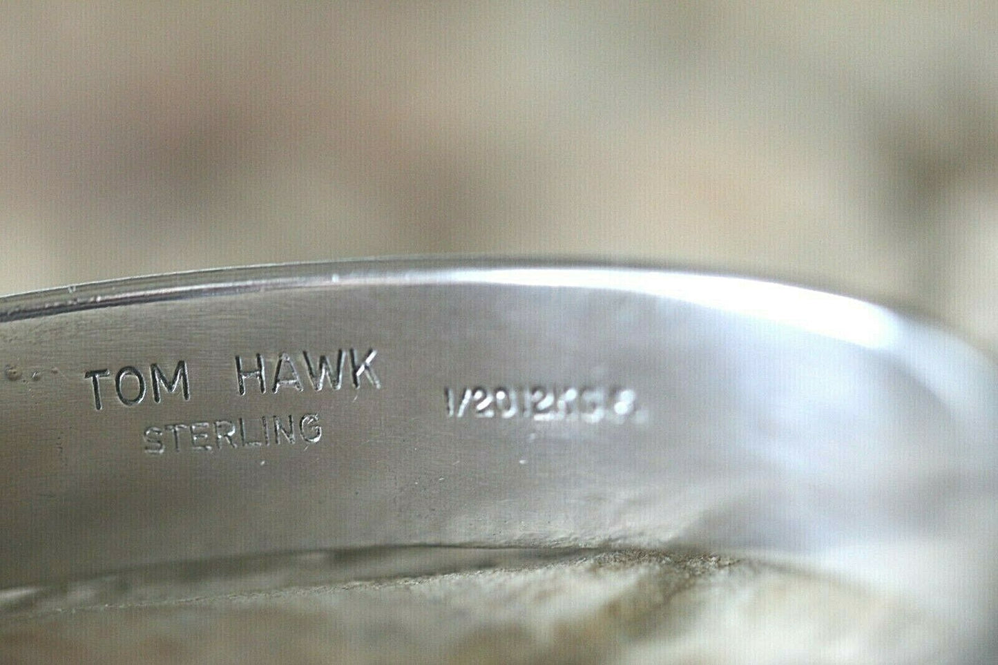 *VINT* Native American Navajo Sterling Silver Handmade Cuff Bracelet * Tom Hawk*
