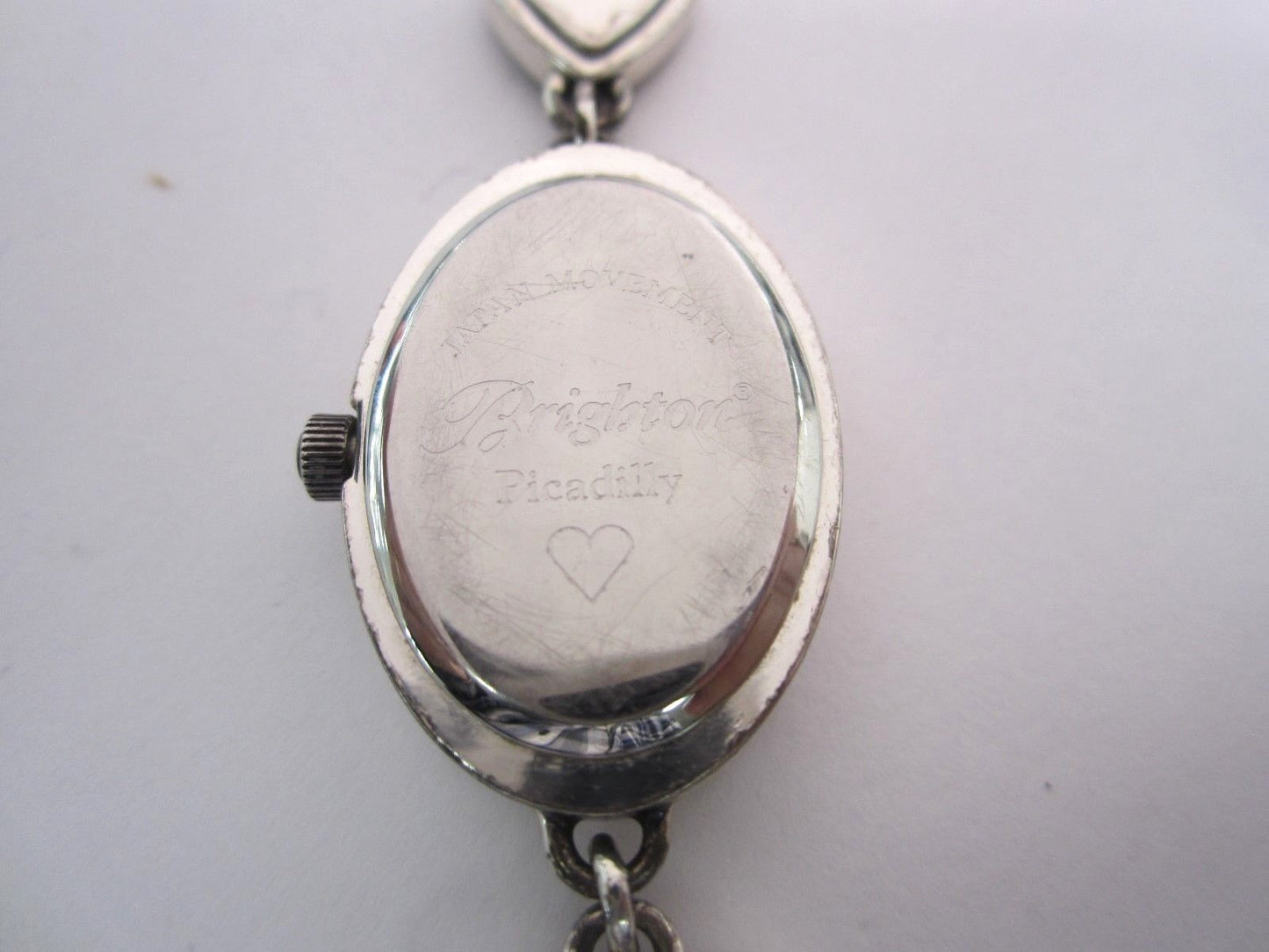 RETIRED Brighton Picadilly Heart Watch 8 charms in wrist band multi-color hearts