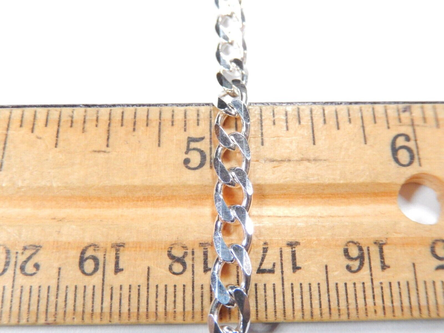 925 Sterling Silver 4.75mm Curb Cuban Mens Womens Chain Necklace .925 Italy 24"