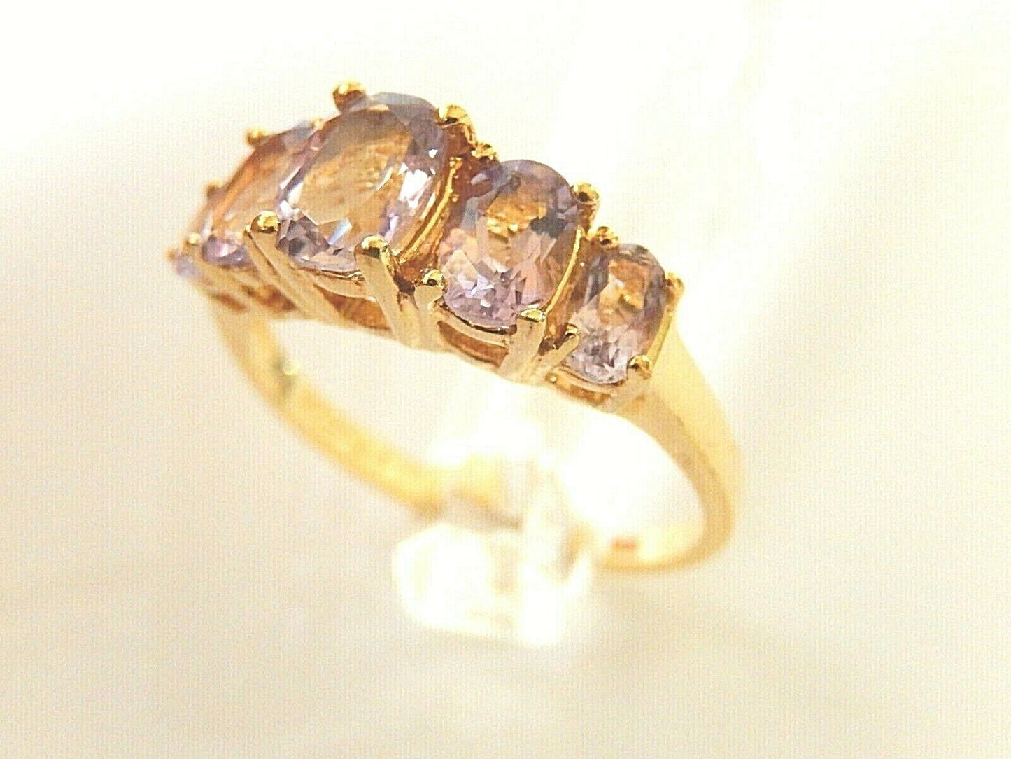 *NEW*  14kt Gold Vermeil .925 Oval Cut 2.25CT Amethyst Ladies Ring Size 9.5