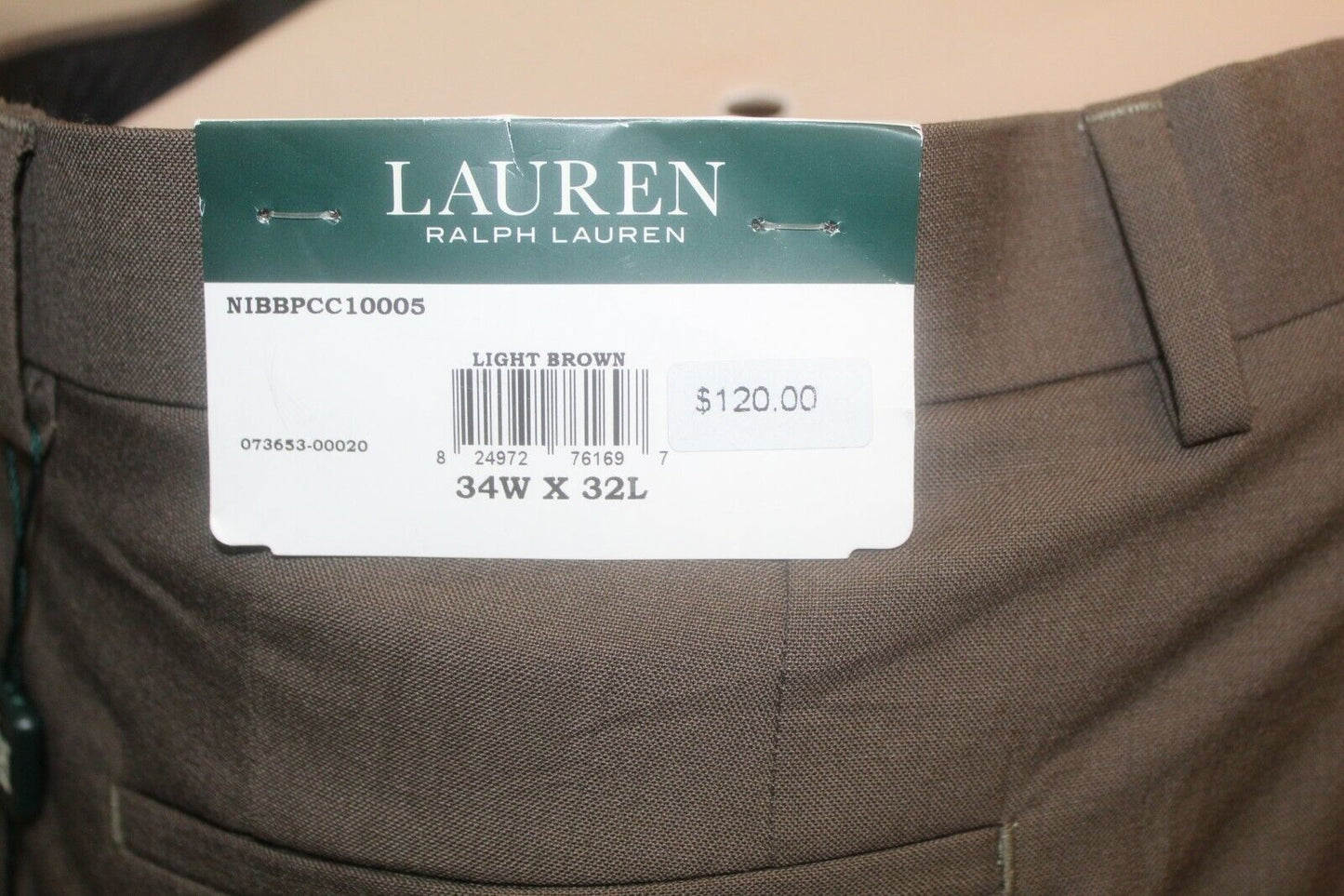 *NWT* $120. Lauren Ralph Lauren Total Comfort Trousers 100%Wool Pants Sz 34 x 32