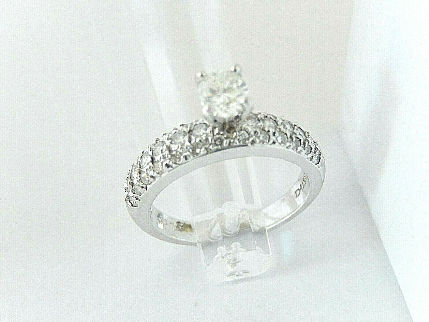 1 Ct Oval Cut Natural VS Pave Diamond Engagement Ring 14K White Gold Sz 7.25