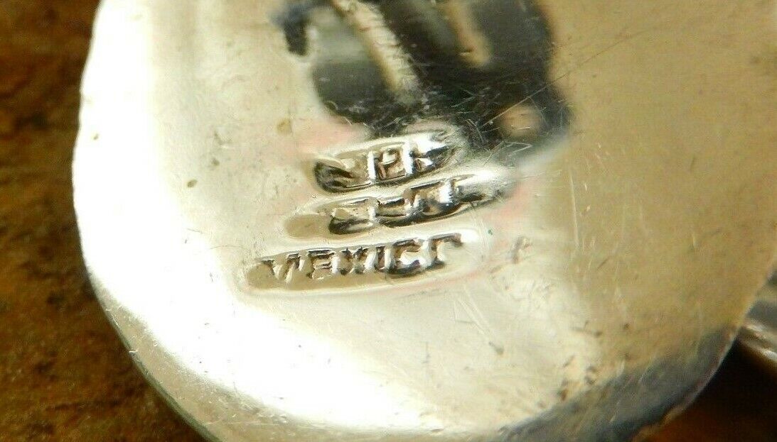 *VINTAGE*  Sterling Silver Modernist Pendant & Earring Set Mexico 925 Signed