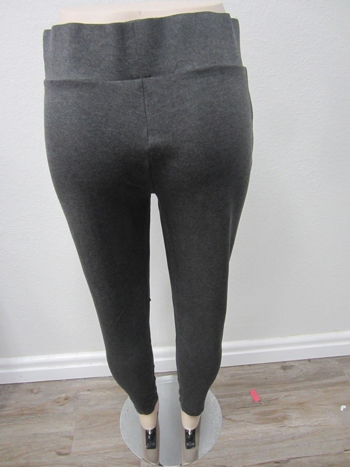 NW)T Seven 7 Thick Pants Stretch Womens Dark Gray Knit Rayon Spandex Pant Size L