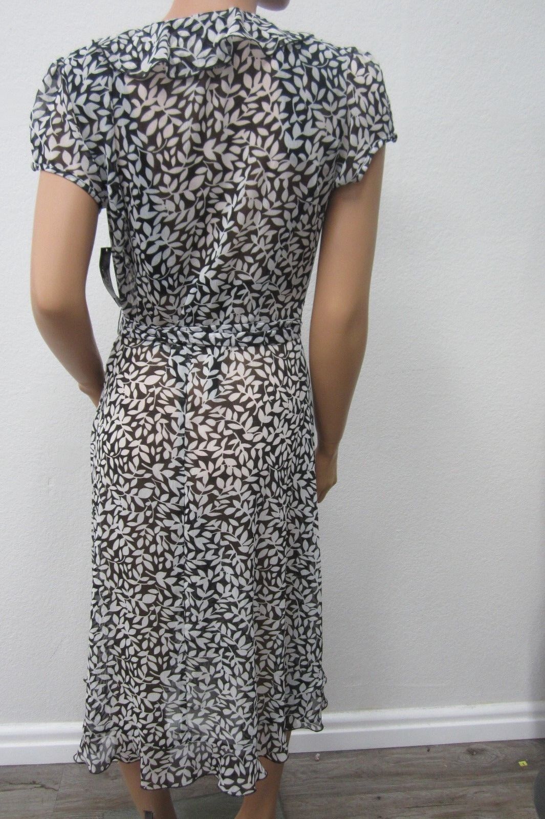 MSK Black Floral Super CUTE Ruffle Chifon Front Summer Dress Size 10