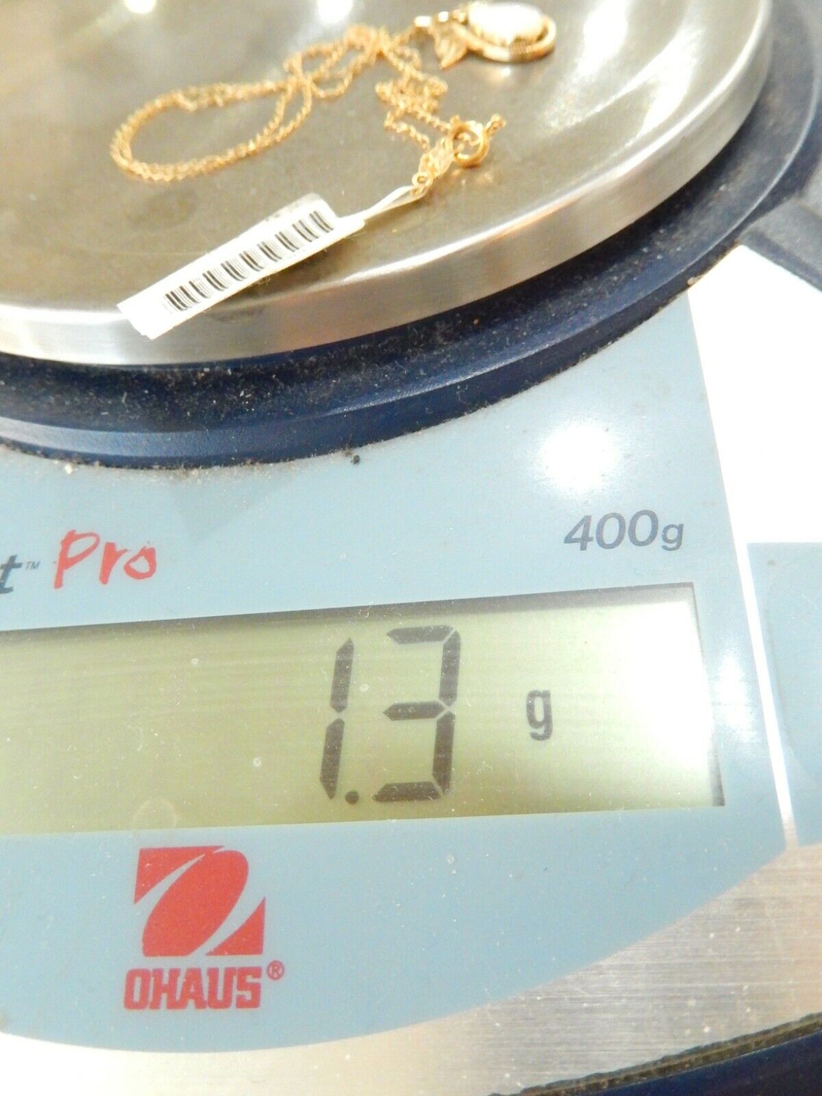*VINTAGE*  14k Yellow Gold and Opal Leaf Pendant w/ 16" 14K Chain