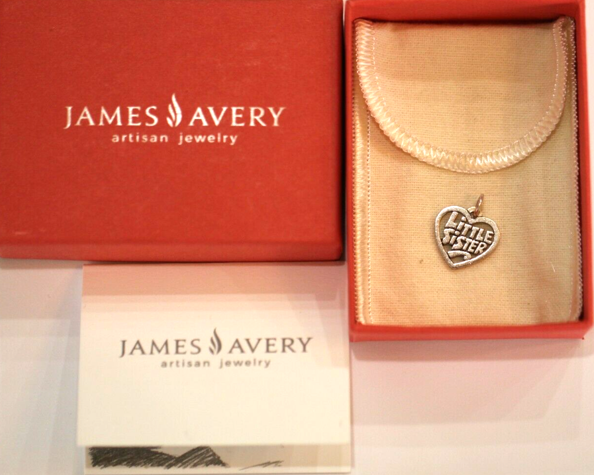 James Avery Sterling Silver Little Sister Heart Pendant/Charm