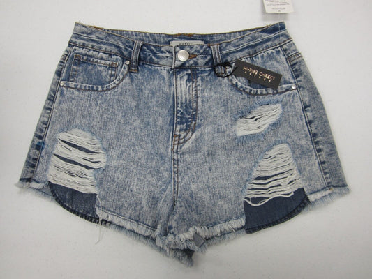 NWT Refuge Distressed Denim Shorts Cheeky Hi-Rise Stretch Charlotte Russe Size 4