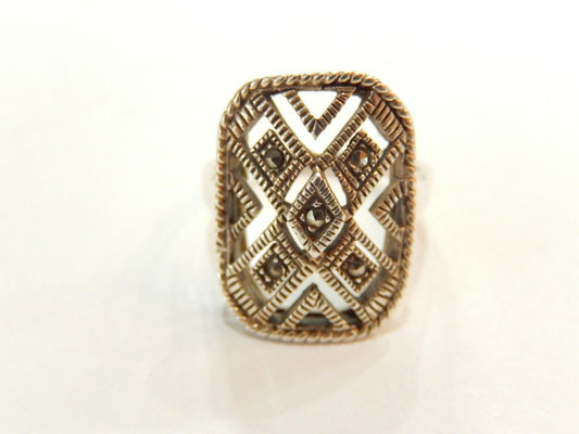 *VINTAGE*  Sterling Silver 925 Marcasite Ring Size 8.25