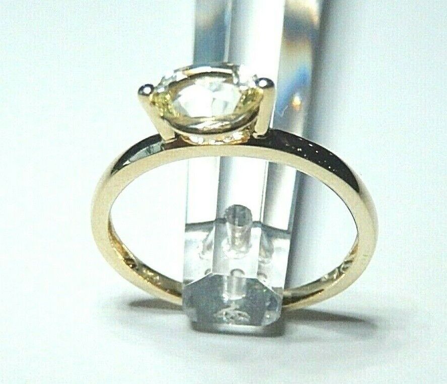 *NEW* 10k Yellow Gold .75CT Oval Citrine Solitaire Ring Size 7.5