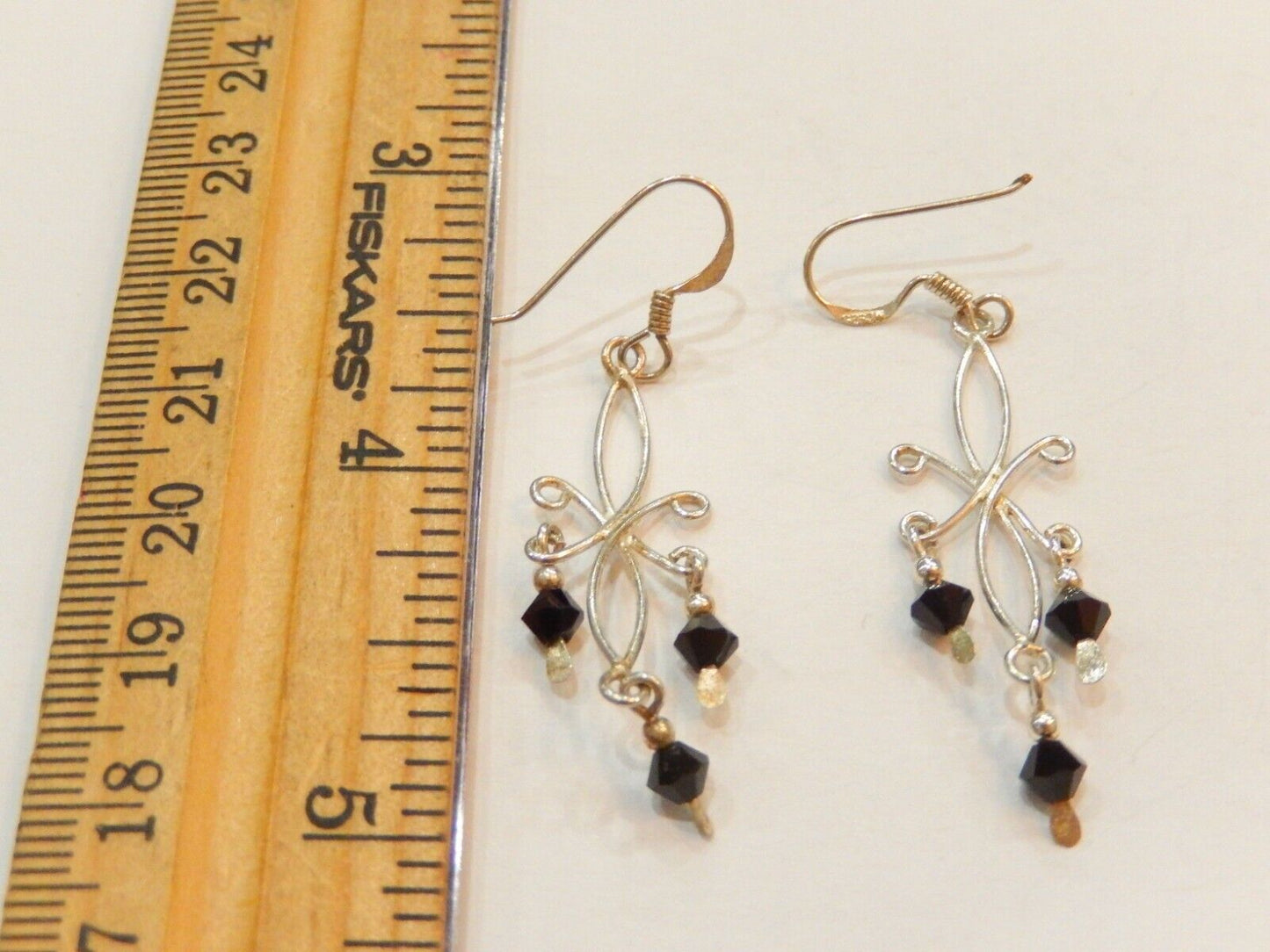 Sterling  Silver  Tassel Bead Drop Dangle Earrings