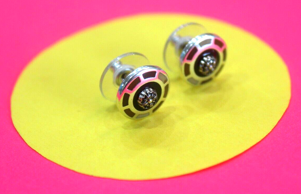 BRIGHTON Round Shaped Gold/SilverTwo Tone Stud Post Earrings