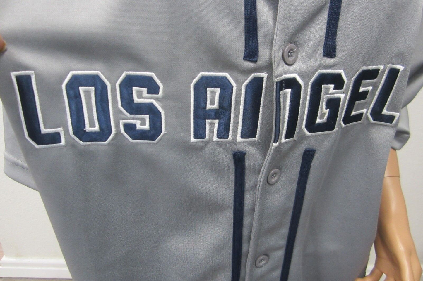 Renegade Sportswear Los Angeles Grey Baseball Button Jersey Sz XL 100% Polyester